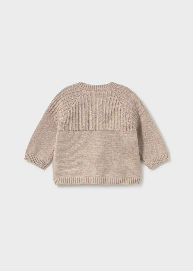 Casaco tricot gola redonda bebé menino Mayoral 2304-41 Moca vig