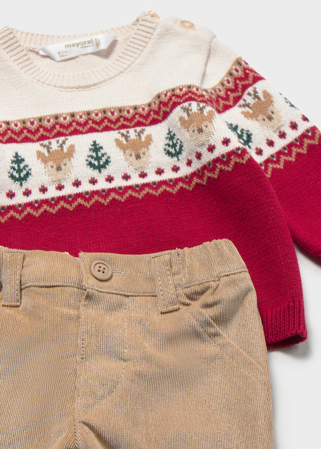 Conjunto de Calça em Jersey para Bebé Menino – Vermelho | Mayoral