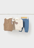Conjunto de Calça e Colete para Bebé Menino – Biscoito | Mayoral