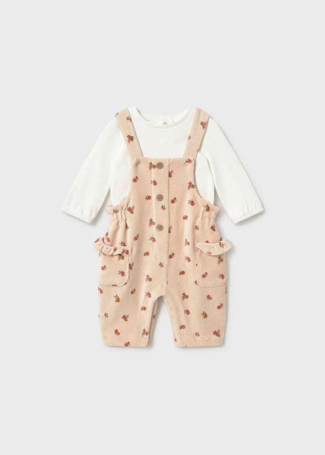 Conjunto Jardineira e Camiseta para Bebé Menina – Aveia | Mayoral