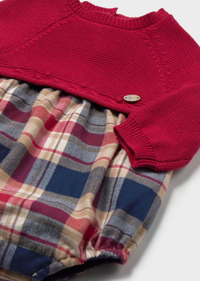 Conjunto com Macacão e Collants para Recém-Nascido – Vermelho | Mayoral
