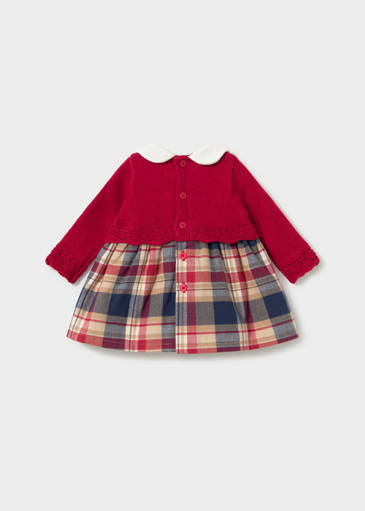 Vestido de Malha Combinado para Bebé Menina – Red | Mayoral