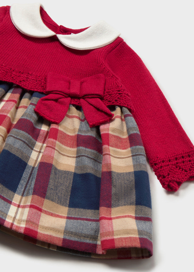 Vestido de Malha Combinado para Bebé Menina – Red | Mayoral