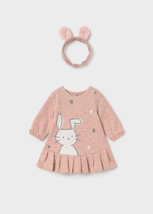 Vestido Jacquard para Bebé Menina – Nude vig | Mayoral