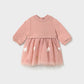 Vestido Combinado com Tule para Bebé Menina – Nude vig | Mayoral