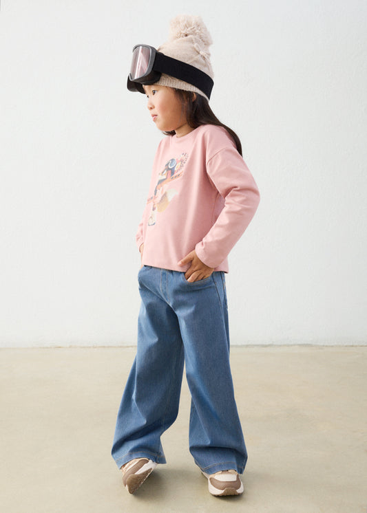 Calça knit denim menina Mayoral 4501-75 Claro