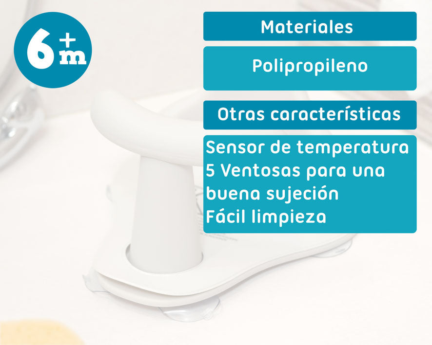 Assento de Banheira anti derrapante e com sensor de temperatura