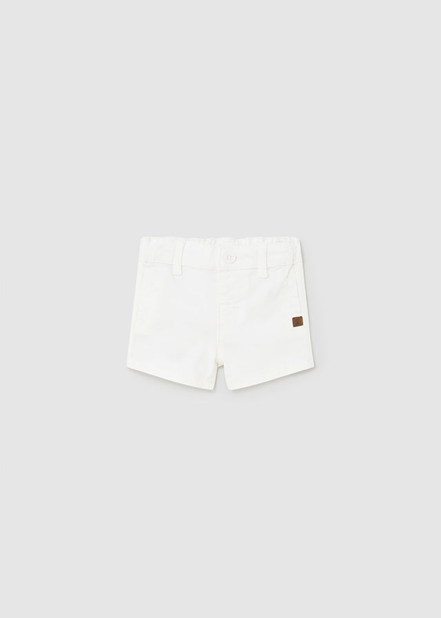 White basic twill shorts