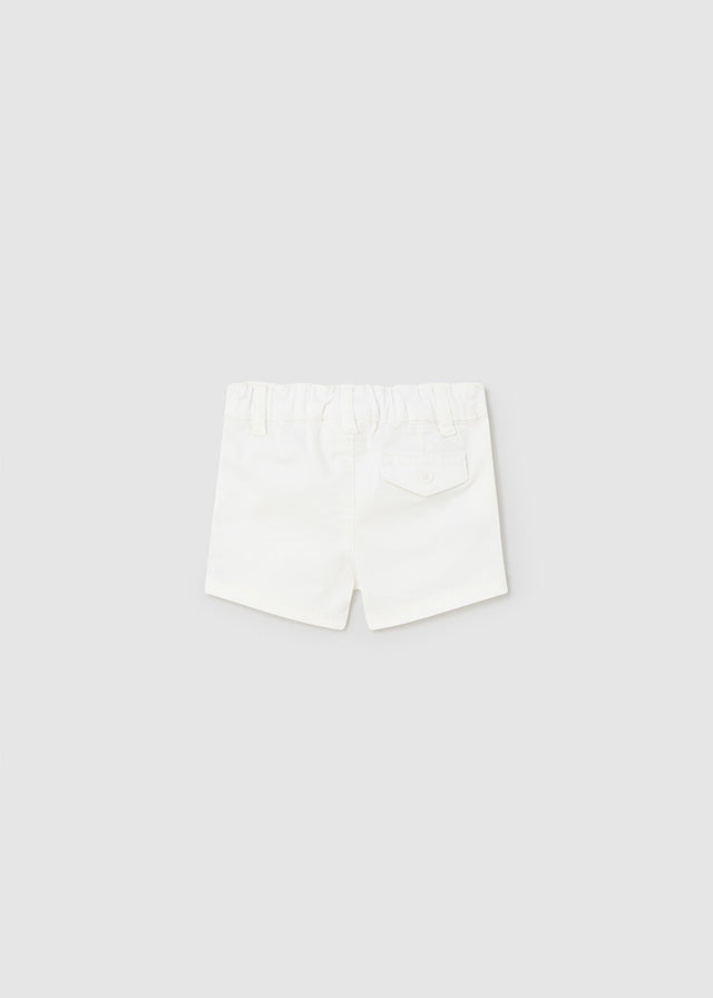 White basic twill shorts