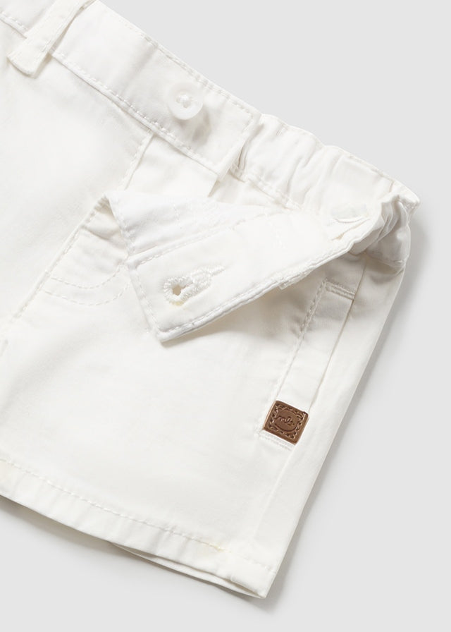 White basic twill shorts