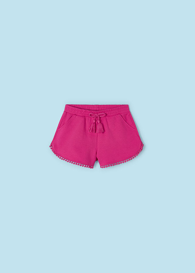 Better Cotton girl's cotton shorts Fuchsia