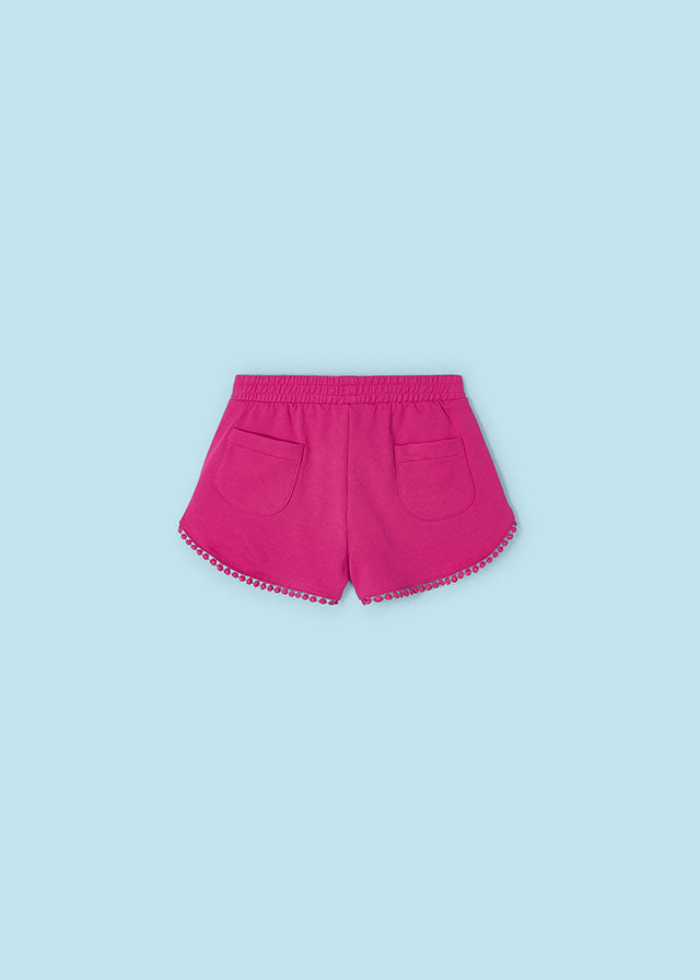 Better Cotton girl's cotton shorts Fuchsia