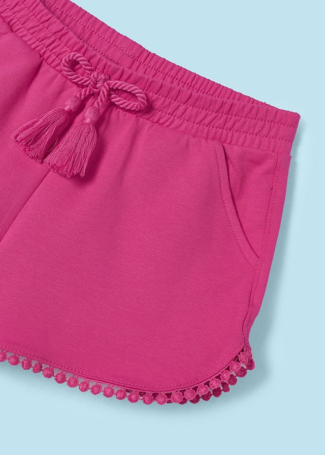 Better Cotton girl's cotton shorts Fuchsia