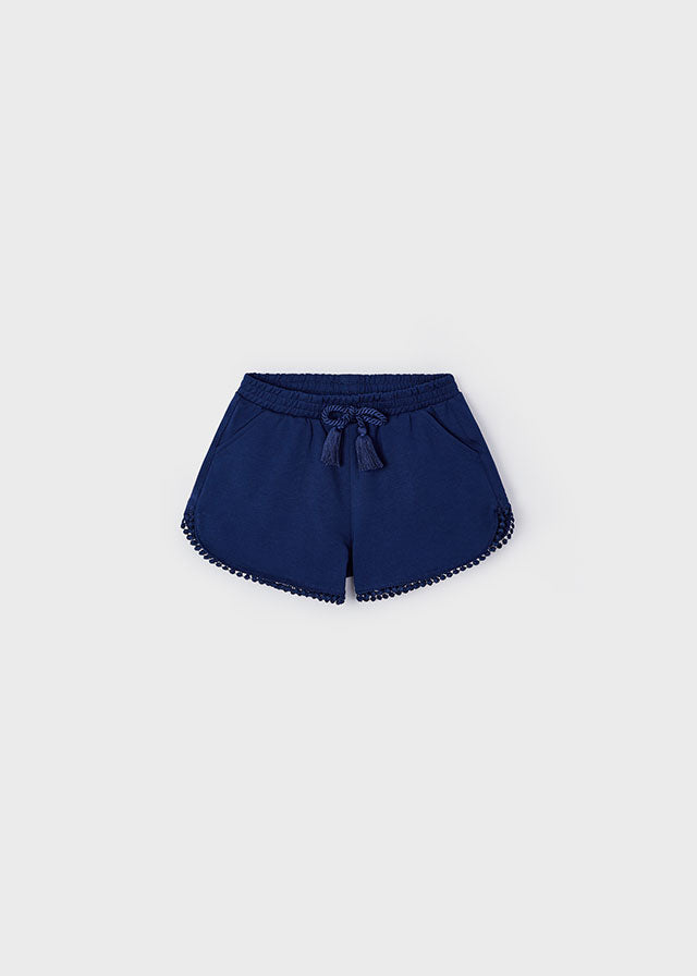 Better Cotton girl's navy cotton shorts