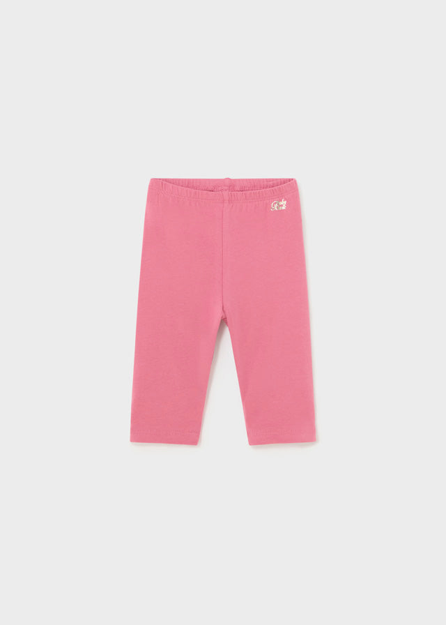 Leggings ciclista algodão bebé rosa