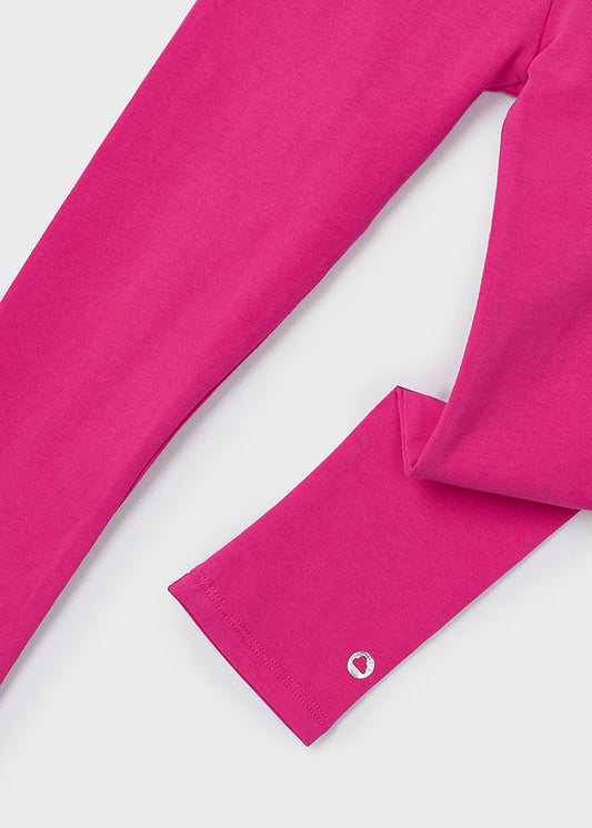 Fuchsia girl's cotton leggings