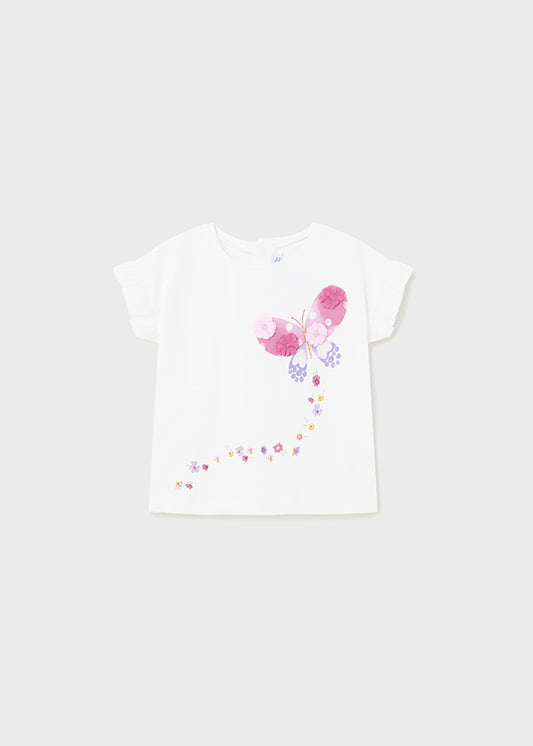 T-shirt algodão bebé menina branco