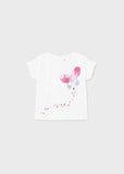 White cotton baby girl t-shirt