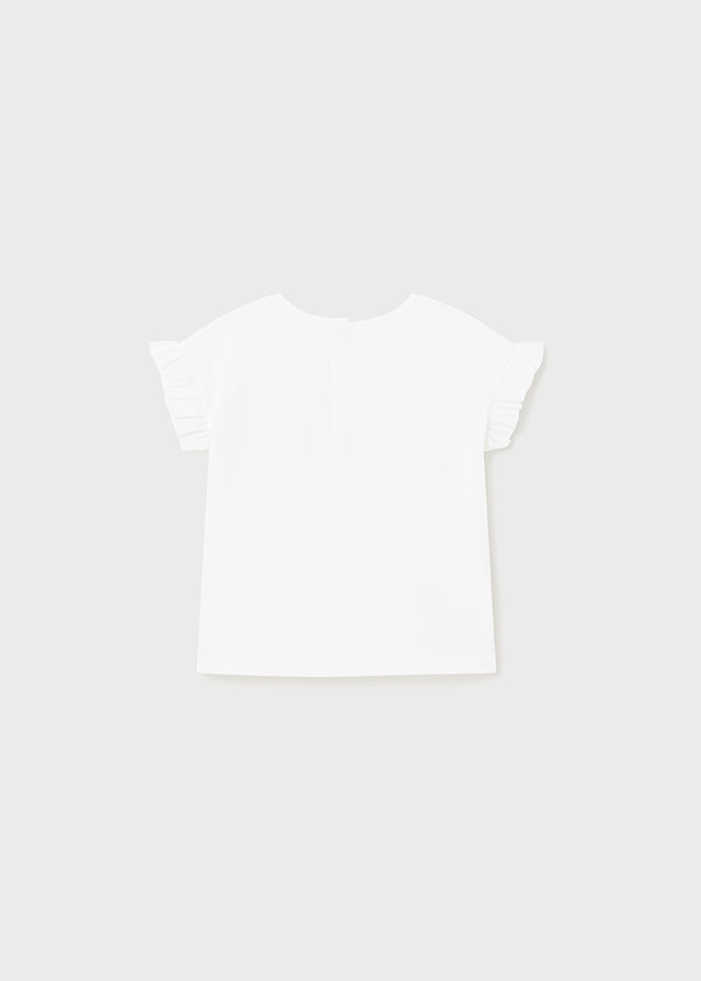 White cotton baby girl t-shirt