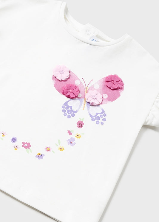 White cotton baby girl t-shirt