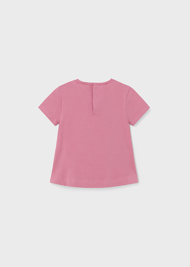 T-shirt algodão bebé rosa