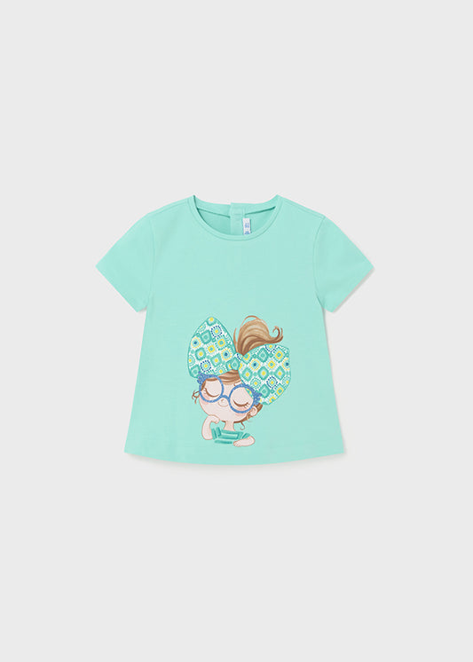 T-shirt algodão bebé menina Verde