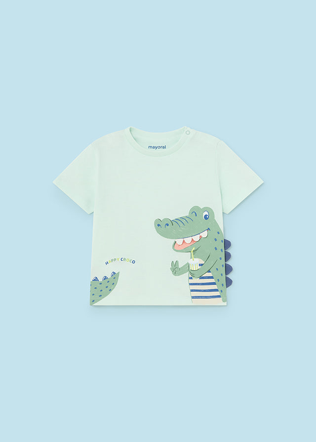 Camisola interativa Crocodilo algodão bebé Aqua