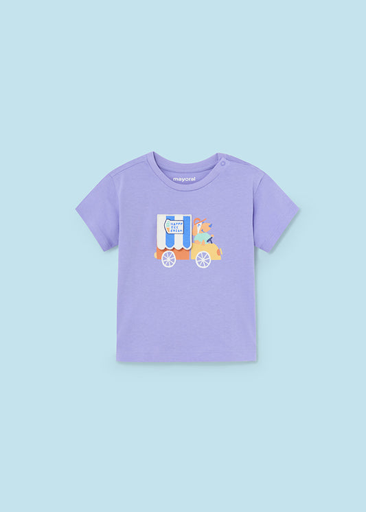 Lilac baby oversize interactive cotton t-shirt