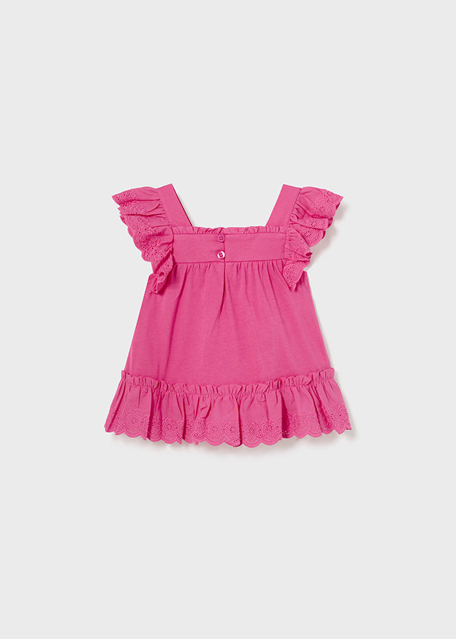 Baby frill tunic Magenta