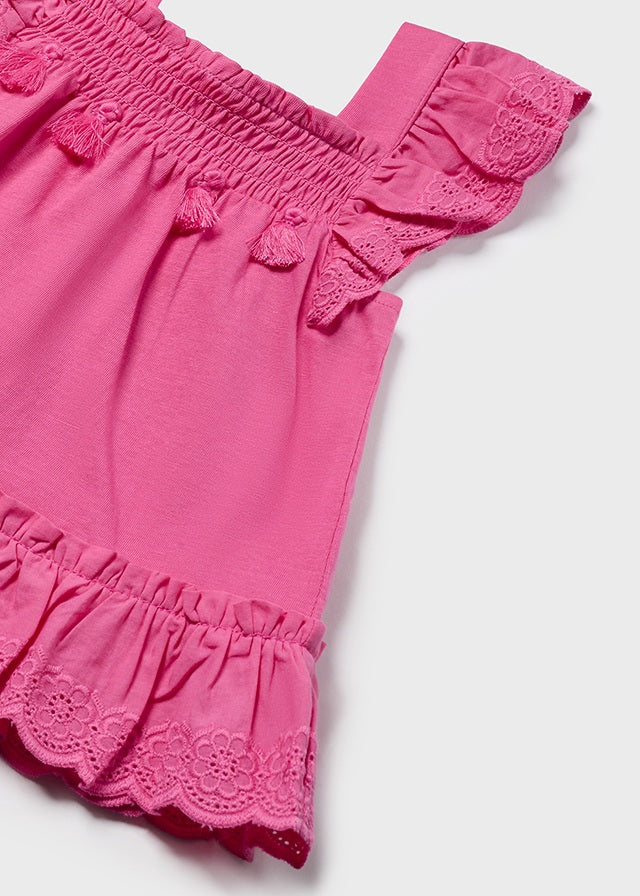 Baby frill tunic Magenta