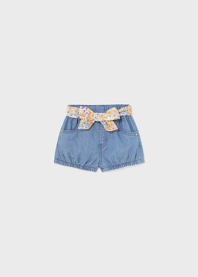 Shorts with baby bow belt