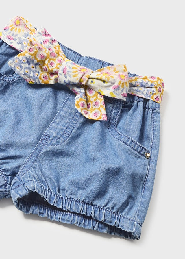 Shorts with baby bow belt