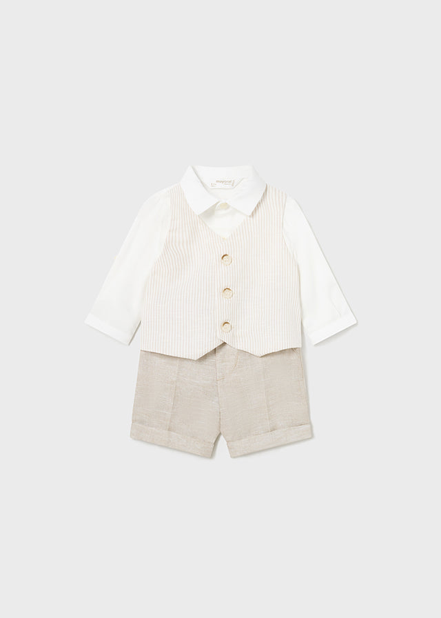 2-piece linen vest set for baby boy