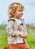 Interactive monkey zip-up coat for baby "Macaquinho"