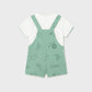 2-piece set of overalls and baby t-shirt Eucalyptus