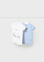 Pack 2 babygrow curtos Azul céu