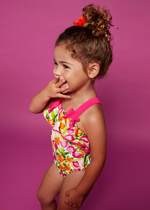 Magenta baby print swimsuit