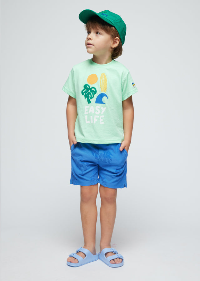 T-shirt bordados menino Menta