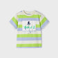 T-shirt Riscas Better Cotton menino Kiwi