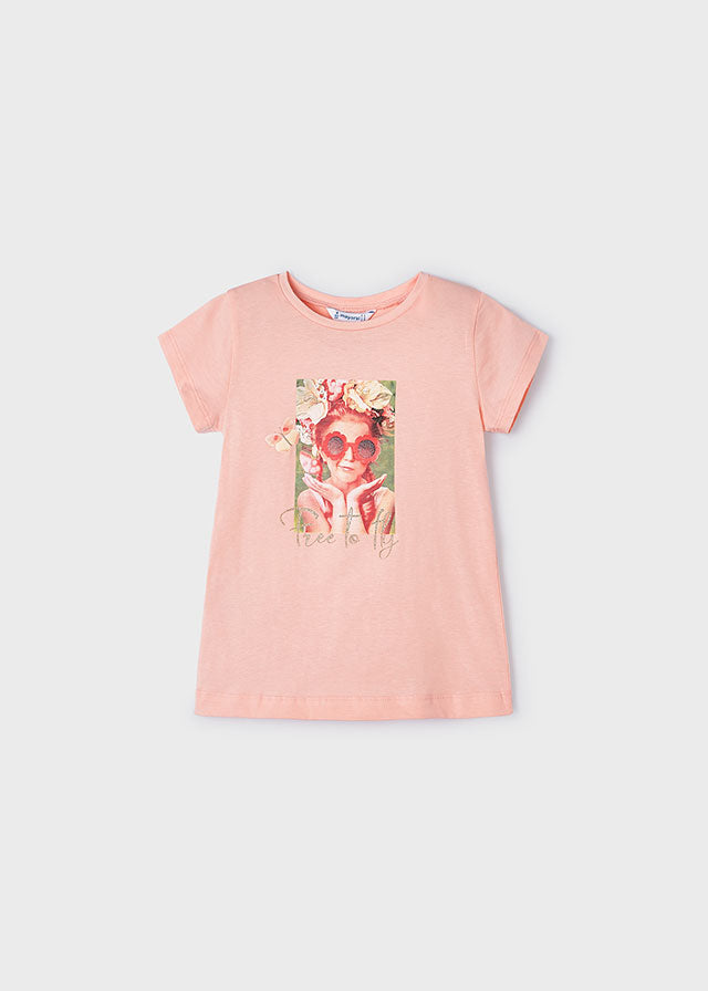 Better Cotton T-shirt for girl Salmon