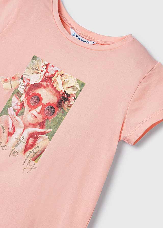 Better Cotton T-shirt for girl Salmon