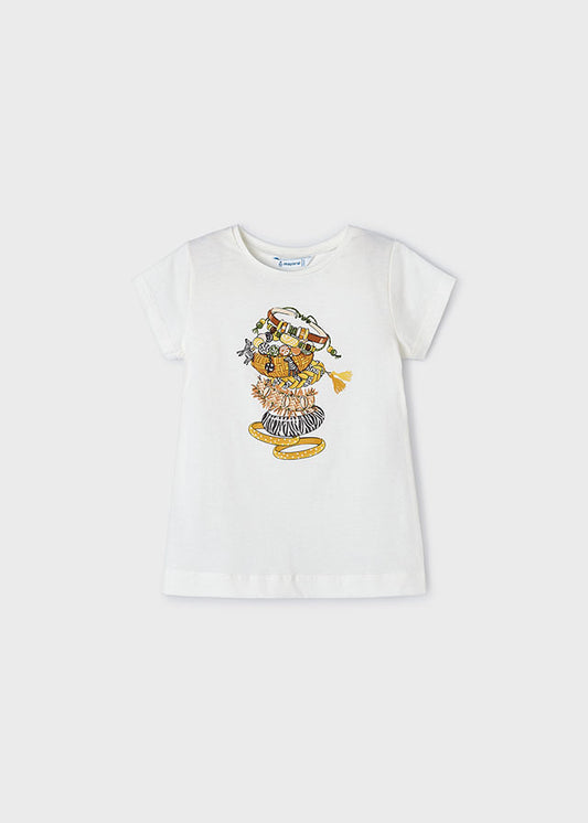 T-shirt Better Cotton menina Osso