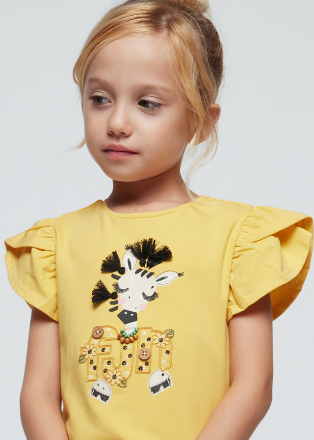 T-shirt com aplicações menina Mel