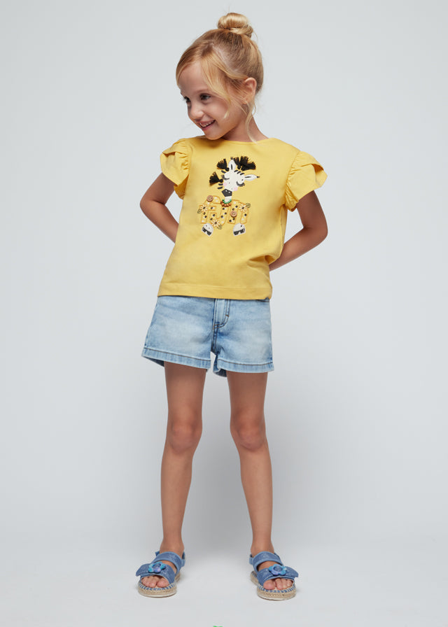 T-shirt com aplicações menina Mel