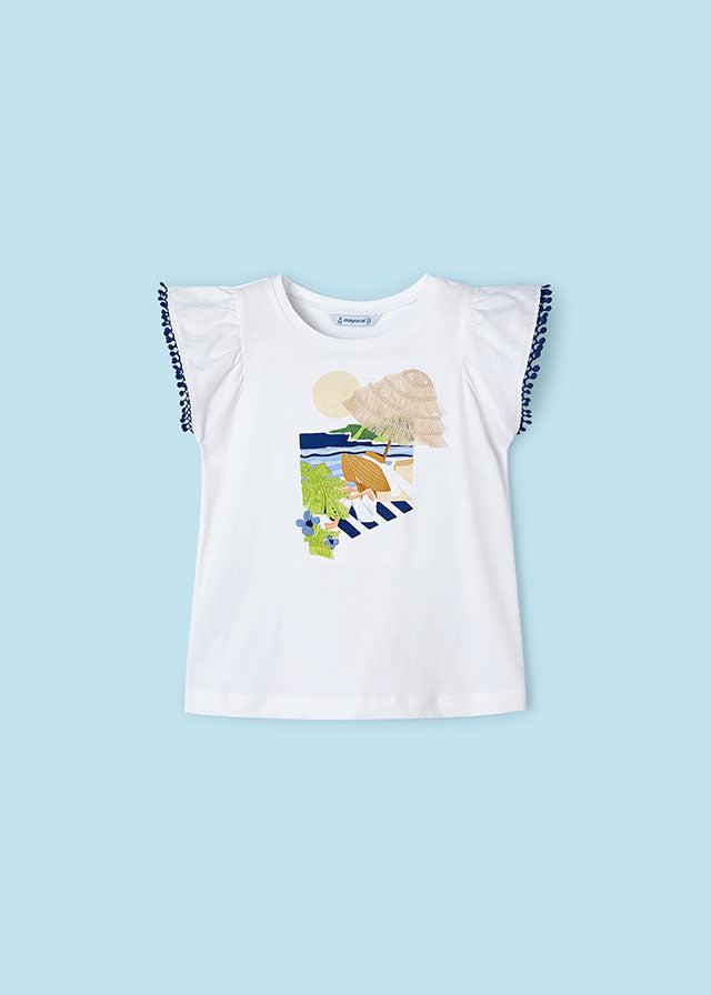 T-shirt Better Cotton menina Beach