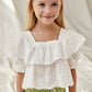 Girl's frill and embroidered tunic White