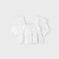 Girl's frill and embroidered tunic White