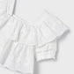 Girl's frill and embroidered tunic White