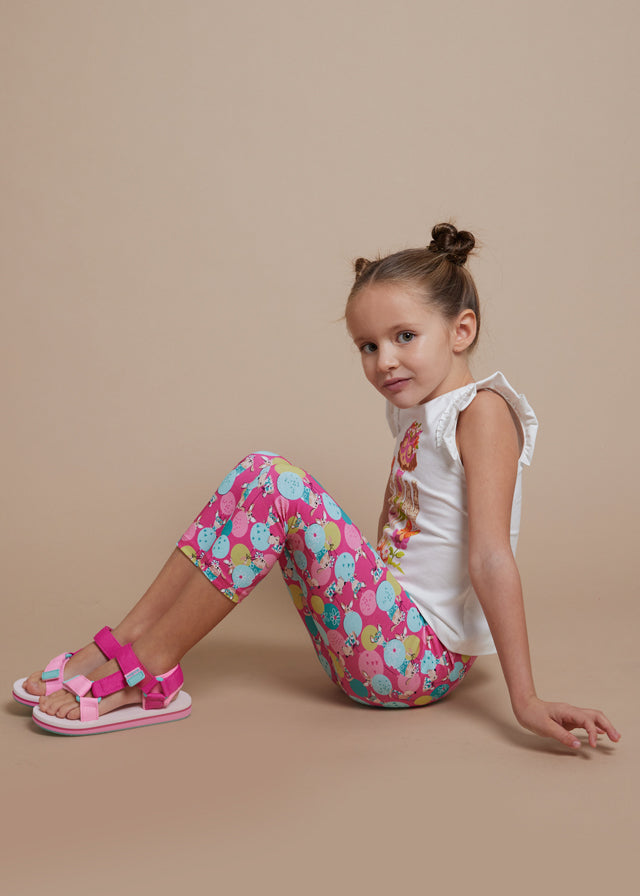 Better Cotton Girl's Pirate Leggings Fuchsia