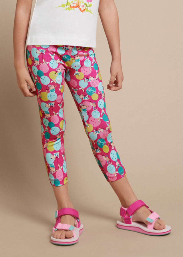 Better Cotton Girl's Pirate Leggings Fuchsia